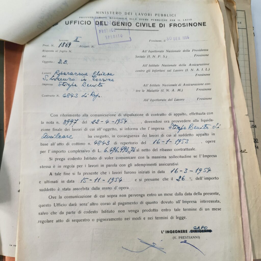 LAVORI RESTAURO POST BELLICI CHIESA SAN LORENZO 4