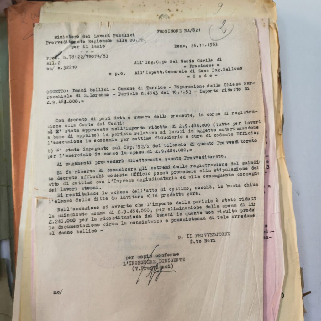 LAVORI RESTAURO POST BELLICI CHIESA SAN LORENZO 3